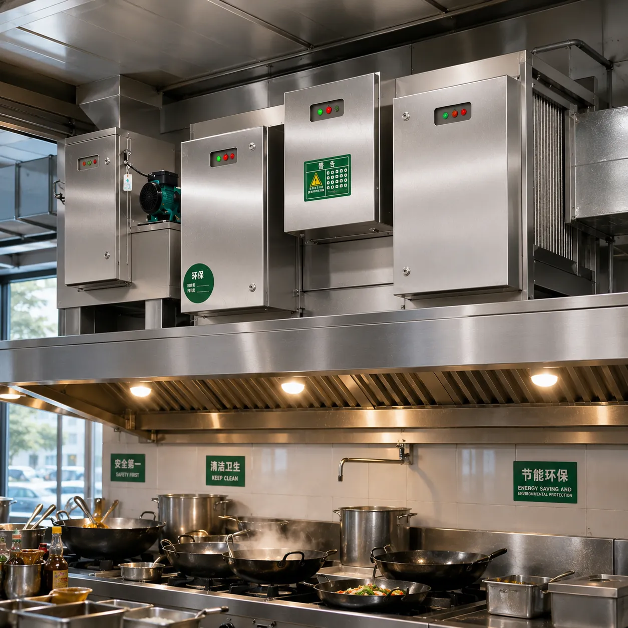 Automatic Self-Cleaning Electrostatic Kitchen Fume Purifier | Commercial Oil Mis